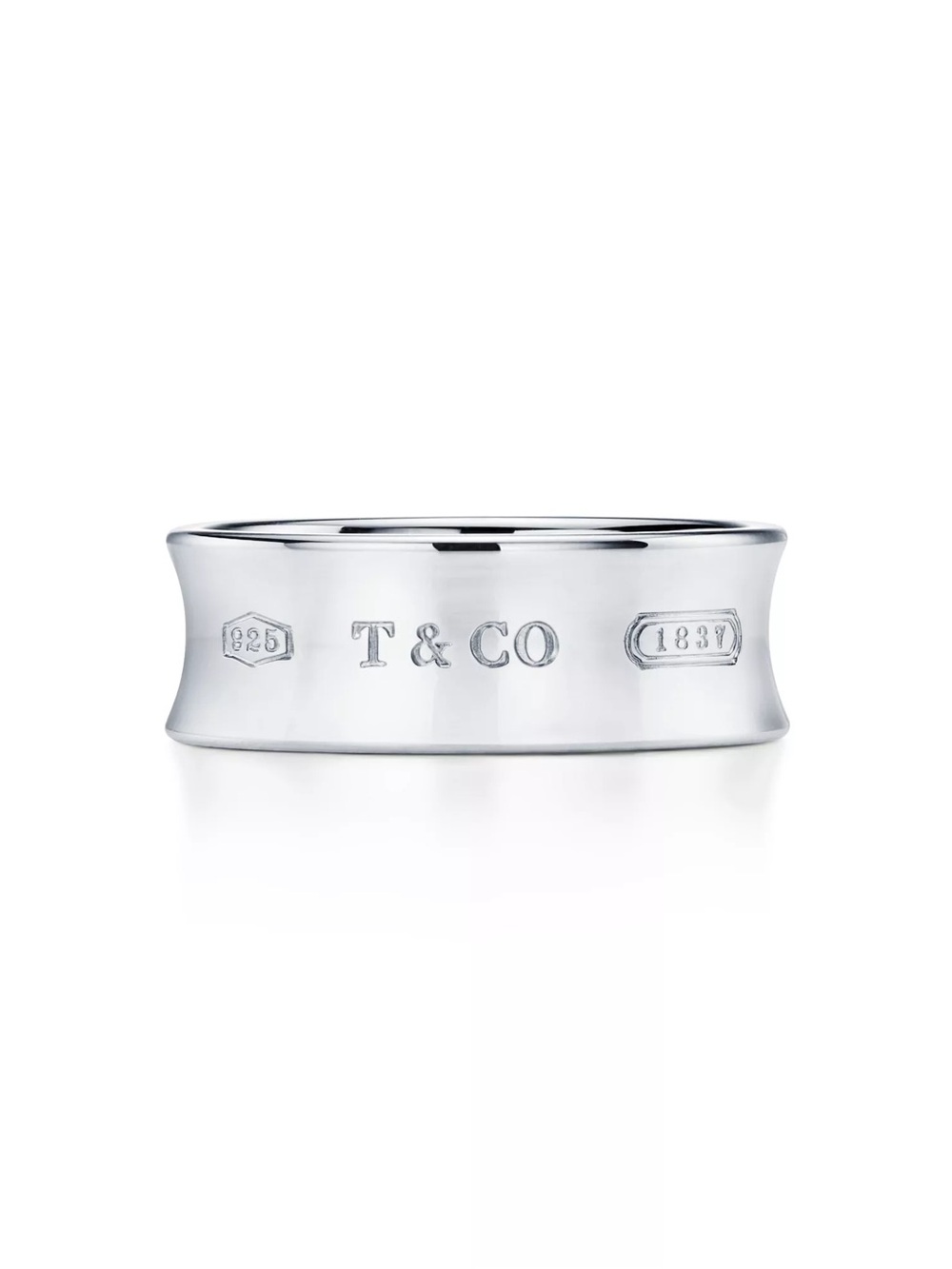 Tiffany & Co. Vintage 1997 1837 Medium Concave Ring Silver Size 6